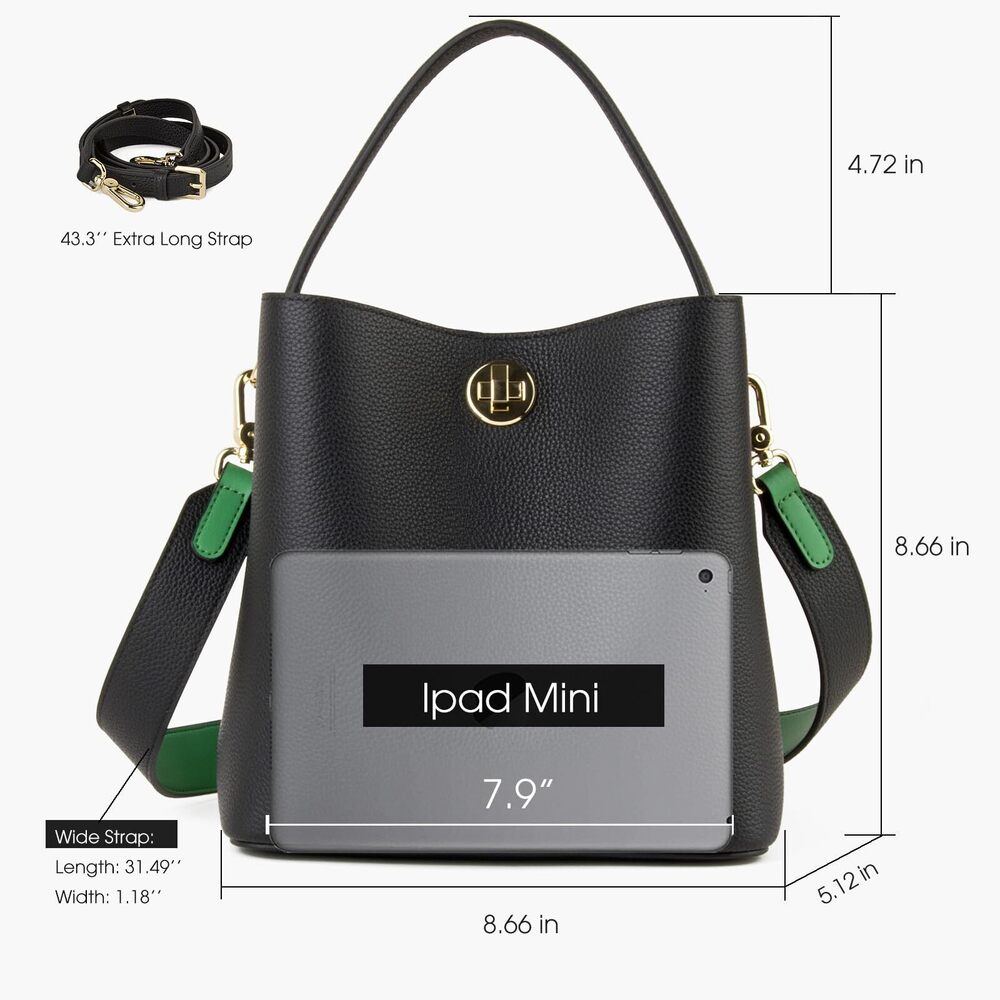 7828 Leather Bucket Tote Bag , Small Crossbody Bag and Trendy Shoulder Bag - Picture 2 of 5